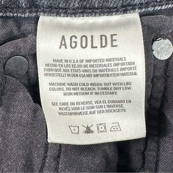 Agolde Black High Rise Pinch Waist Skinny Jeans Size 26 - Picture 6 of 7